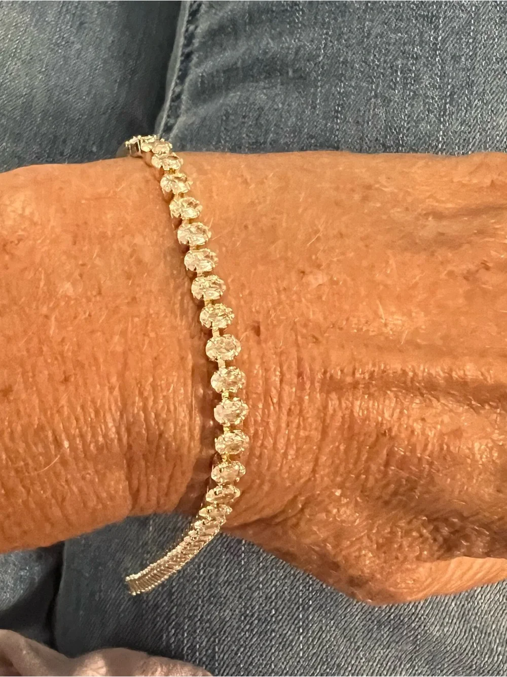 Gold-Tone Cubic Zirconia Tennis Bracelet